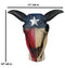 Western Patriotic Texas State Flag Lone Star Rustic Cow Skull Vase Planter Decor