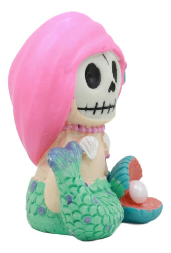 Ebros Little Mermaid Furrybones Figurine Small 2.75 Inch Tall Furry Bones Skeleton Decor Statue