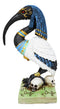 Egyptian God Ibis Headed Thoth White Flamingo Standing On Skull And Book Statue
