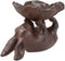 Ebros Gift Cast Iron Whimsical Bunny Rabbit Suspending Flower Petals Dish Bowl Garden Bird Bath Feeder Decor Statue 7.25" Long for Pool Patio Lawn Outdoors Decorative Accent