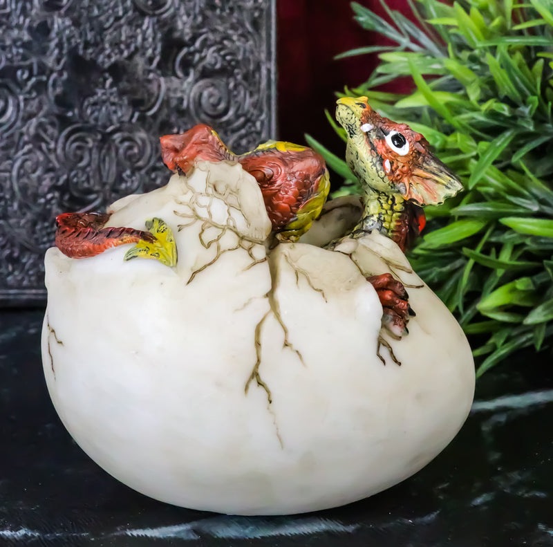 Magmatite Pyre Dragon Hatchling Resting On Egg Shell Figurine Myth & Legends