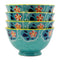 Ebros Set of 4 Luxury Ottoman Style Textured Dining Bowls 5.75"Diameter Made Of Ceramic Ideal For Home Decor Dinnerware & Giftware (Ocean Blue)