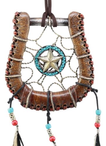 Ebros Western Lone Star Horseshoe Dreamcatcher Wall Hanging Decor 5"Diameter