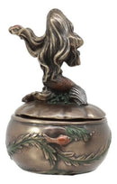 Ebros Mermaid Sitting On Oyster Sea Shell Small Jewelry Decorative Trinket Box