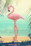 Ebros Colorful Tropical Rainforest Paradise Pink Flamingo Bird Cast Iron Wall Hanging Decor Figurine 3D Plaque Sculpture Nature Lovers Birds Collectors Decor 13.25" Tall
