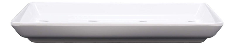 Ebros White Neta Zara Sushi Sashimi Plate With Drip Holes 8.75"L x 5"W PACK OF 2