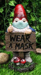 Health Freak Mr Gnome Wearing Protective Face Mask By 'Wear Mask' Sign Figurine