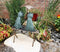 Ebros Verdi Green Aluminum Two Lover Frogs Under Umbrella Garden Statue 18"H