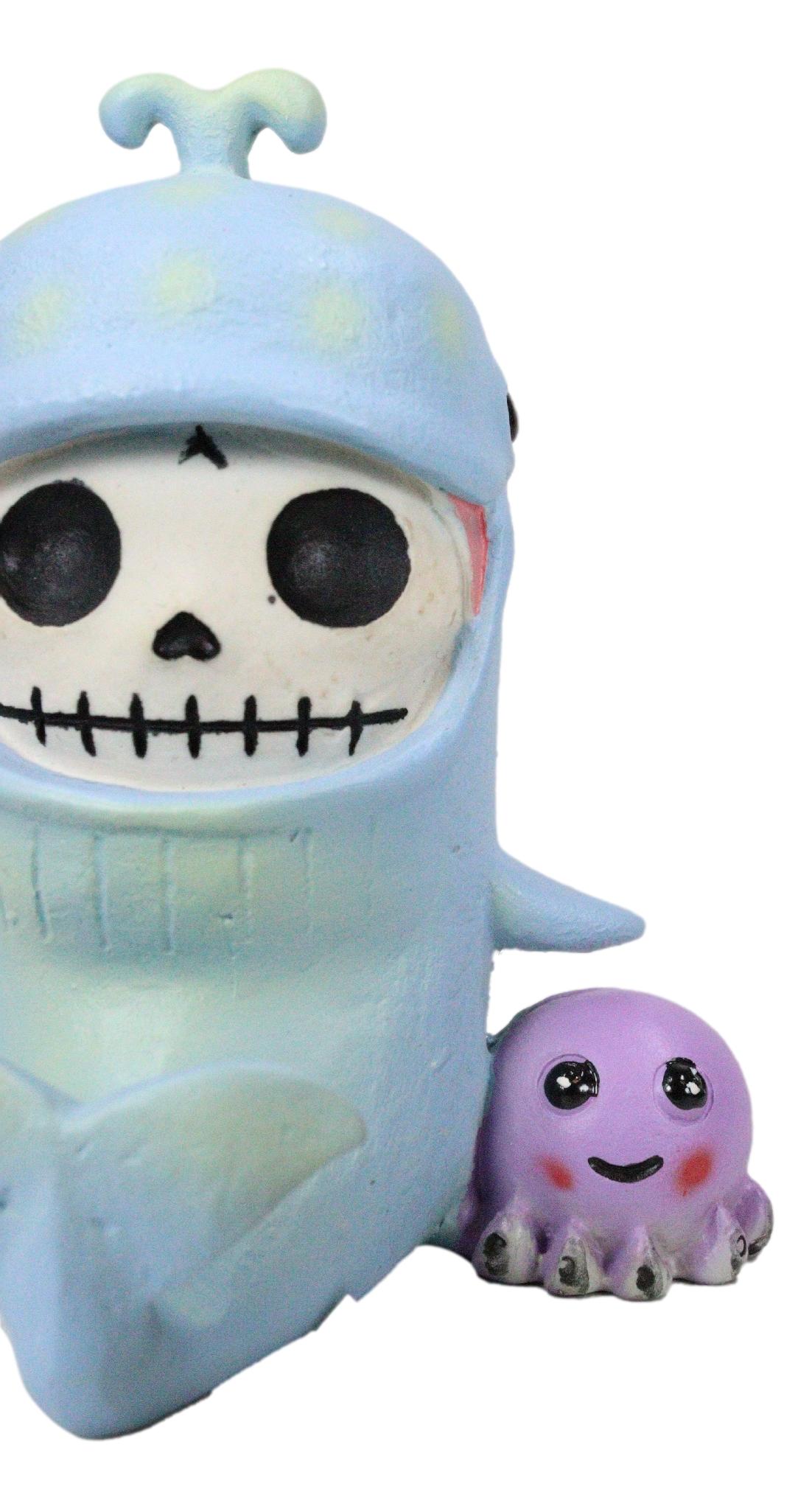 Furry Bones Moby Dick The Whale Skeleton Monster With Purple Octopus Figurine