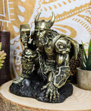 Ebros Norse Viking God of Thunder Thor Battle Wielding Mjolnir Hammer Figurine 7"High