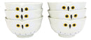 Pack Of 6 White Whimsical Big Eyed Owls Rice Soup Appetizer Sauce Bowls 14oz