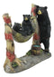 Mother Black Bear With Cubs In Outpost Camping Hammock Statue Wildlife Forest