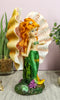 Ebros 6.75"H Colorful Nautical Mermaid Mergirl With Giant Shell And Green Tail Statue