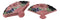 Ebros Set Of 4 Pink Floral Blossoms Oriental Fan Shaped Appetizer Sushi Dessert Plates
