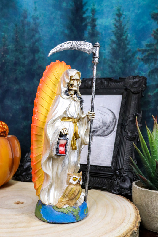 Ebros Day of The Dead Holy Death Santa Muerte In White Tunic Robe Figurine Bone Mother