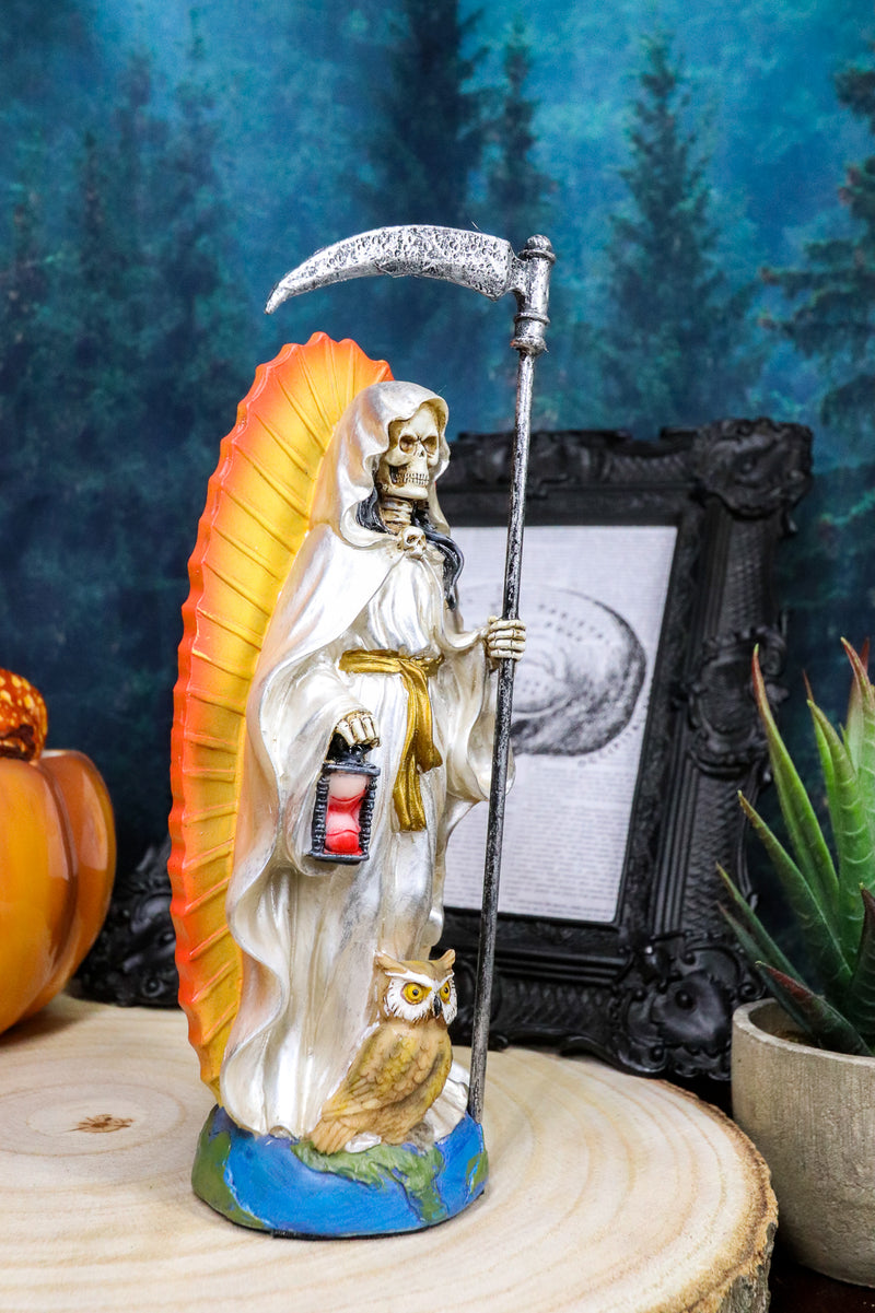 Ebros Day of The Dead Holy Death Santa Muerte In White Tunic Robe Figurine Bone Mother