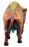 Ebros Gift Wild & Free Colorful American Bison Figurine 9.25" L Multi Color Rainbow Hand Painted Faux Wood