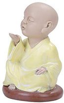 Ebros Small Seated Joyful Monk Blowing Kisses Baby Buddha Resin Figurine