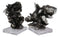 Ebros Large Electroplated Silver Resin Contemporary Desert Rose On Acrylic Glass Bookends Pair Set of 2 Museum Gallery Decorative Sculptures 7" High Faux Selenite Clusters Figurines