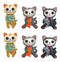 Ebros Gift Furry Bones Exclusive Refrigerator Magnets Set of 6 Mao Mao Voodoo Cats Figurines