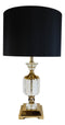 Modern Transitional Crystal Glass Gold Plated Metal Glam Table Lamp With Shade