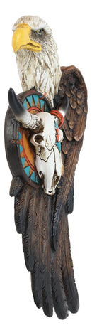 Southwest Wings Of Glory Bald Eagle With Navajo Feathers Bison Skull Wall Decor