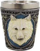 Pack Of 2 Full Moon Mythical Spirit Alpha Grey And White Wolf 2-Oz Shot Glasses