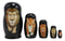 Ebros Gift Black Safari Jungle Animals Cats Lion Tiger Cheetah Jaguar Tabby Cat Wooden Toy Stacking Nesting Dolls 5 Piece Set Hand Painted Wood Decorative Collectible Matryoshka Doll Toys