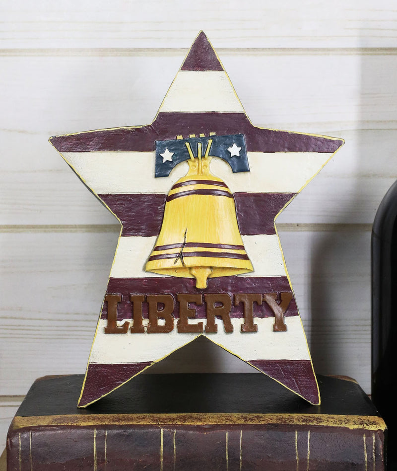 Ebros Pack of 2 USA Bald Eagle And Liberty Bell Proud American Stars Desktop Plaque