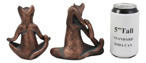 Ebros Stretching Yoga Cats Statue Set of 2 Zen Cats in Lotus Meditation and King Pigeon Poses