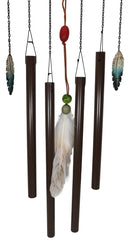 Southwest Tribal Indian Boho Chic Cow Skull Dreamcatcher Feather Wind Chime