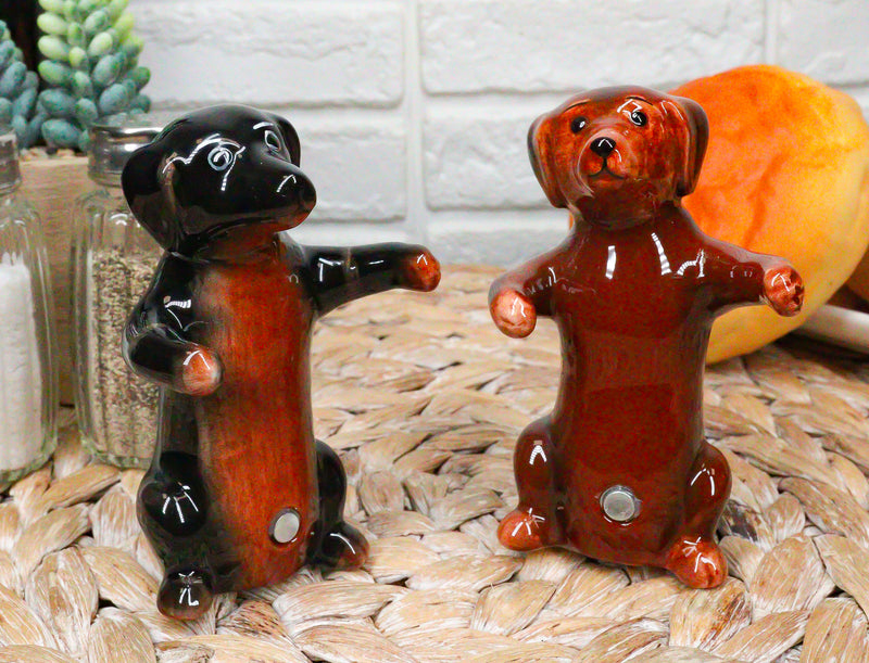 Wiener First Dance Dachshund Dogs Hugging Salt and Pepper Shakers Figurine Set