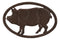 Cast Iron Rustic Swine Bacon Pig Cutout With Raised Studs Border Metal Trivet