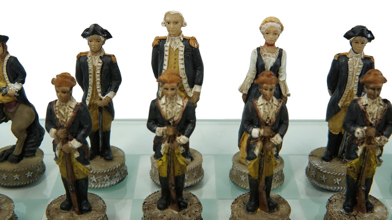 Ebros American Revolutionary War US Continental VS British Imperial Army Chess Set