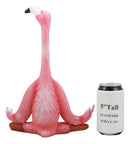 Ebros Zen Yoga Pink Flamingo Statue in Lotus Meditation Pose Tropical Wading Bird Decor Figurine 12.25" Tall - Ebros Gift