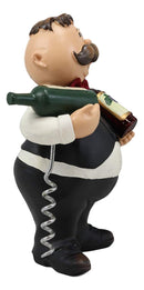 Ebros Gift Whimsical Hand Painted Novelty Corkscrew Wine Bottle Cork Opener Party Hosting Beverage Accessory Home And Kitchen Decor Organizer (Fat Butler Waiter)