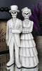 Love Never Dies Victorian Wedding Bride And Groom Skeleton Couple Cameo Figurine