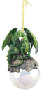 Ebros Ruth Thompson Lord of The Forest Dragon Perching On Glass Ball 5" H Ornament Figurine