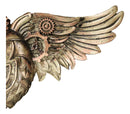 Steampunk Romantic Angel Winged Heart Clockwork And Gearwork Wall Plaque Decor