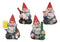 Ebros Happy Times Drunk and High Gnome Figurines Collectible Set of 4 Whimsical Dwarf Gnomes Home Shelf Decors Miniature Statues 3.5" Tall Party Celebration of Wine Beer Weed Bong Magic Mushroom