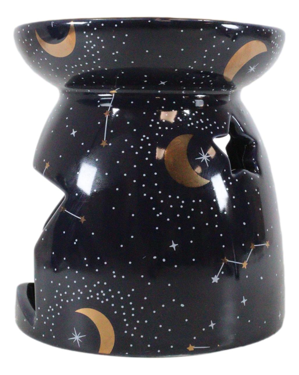 Wicca Purple Constellation Stars And Moon Purple Essential Oil Burner Wax Warmer