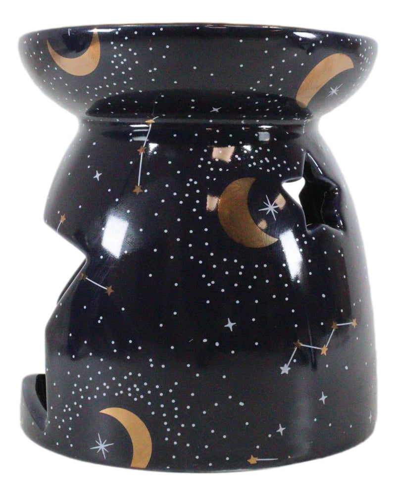 Wicca Purple Constellation Stars And Moon Purple Essential Oil Burner Wax Warmer