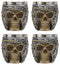 Ebros Medieval Roman Centurion Knight Skull With Helmet Tea Coffee Cup Mug Set of 4