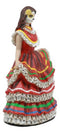 Day Of The Dead Traditional Red Gown Sugar Skull Dancer Statue Vivas Calacas