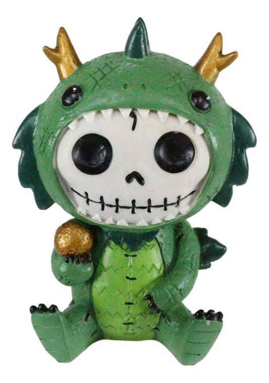 Furry Bones Tatsu Japanese Dragon Skeleton Monster Sit Up Ornament Figurine - Ebros Gift