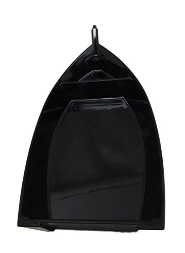 Ebros Japanese Traditional Black Lacquered Plastic Sushi Boat Serving Plate Display