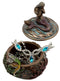 Mermaid Tefiti Praying Round Jewelry Box Figurine Small Nautical Starfish Coral