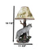 Denizen Of Twilight Lone Gray Wolf Table Desktop Lamp With Forest Shade Decor