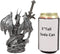 Legendary Silver Dragon Carrying Orb and Excalibur Sword Letter Opener Figurine