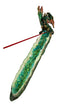 Ebros Gift Emerald Crystal Quarry Guardian Dragon Incense Holder Figurine 13" Long